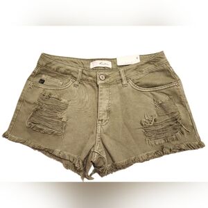 KanCan Olive Distressed Women Shorts